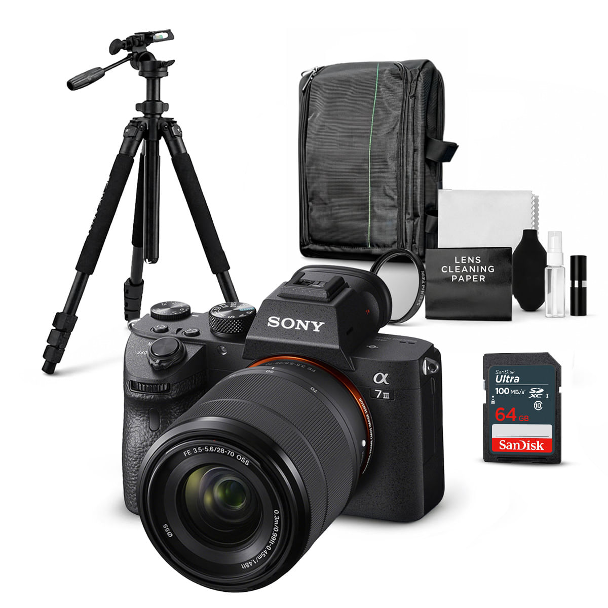 Cámara Sony Alpha 7 III Mirrorless y Lente 28-70mm II y Kit Ultimate
