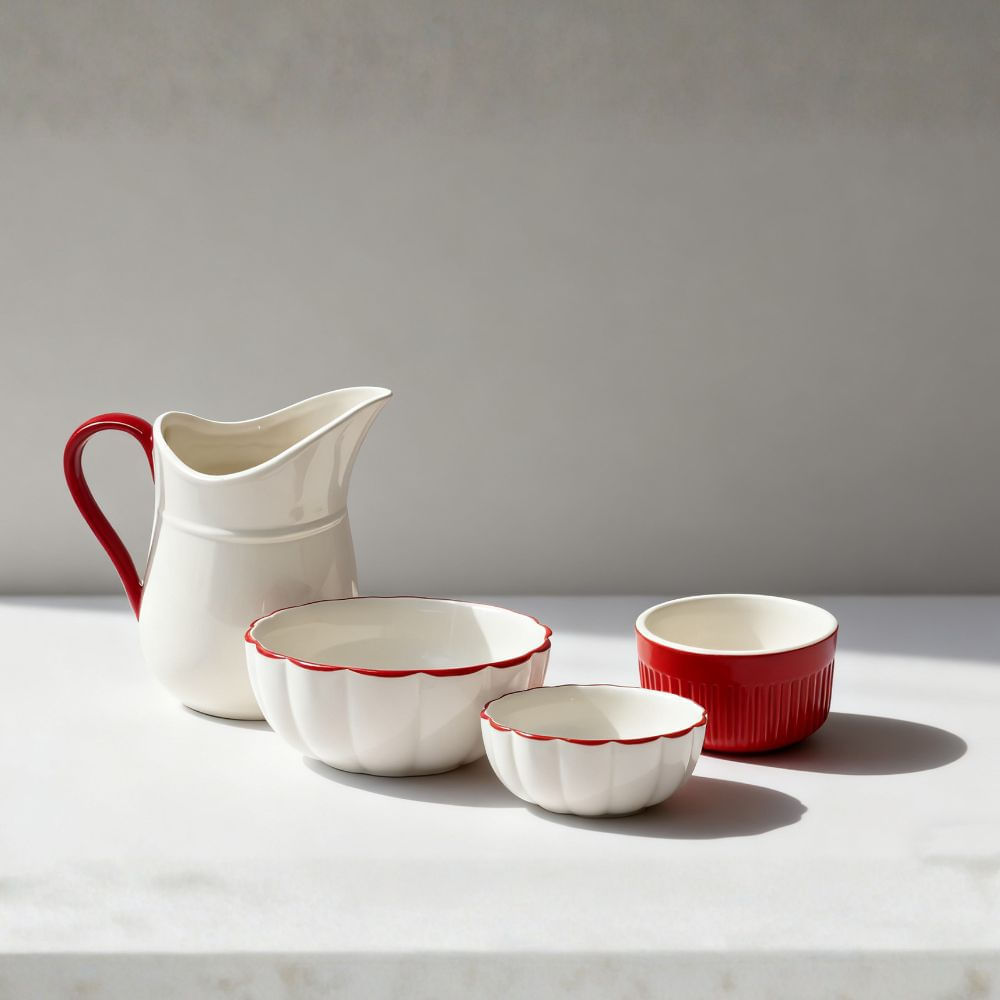 Jarra de Cerámica Top Chef Orange 14cm Borde Rojo