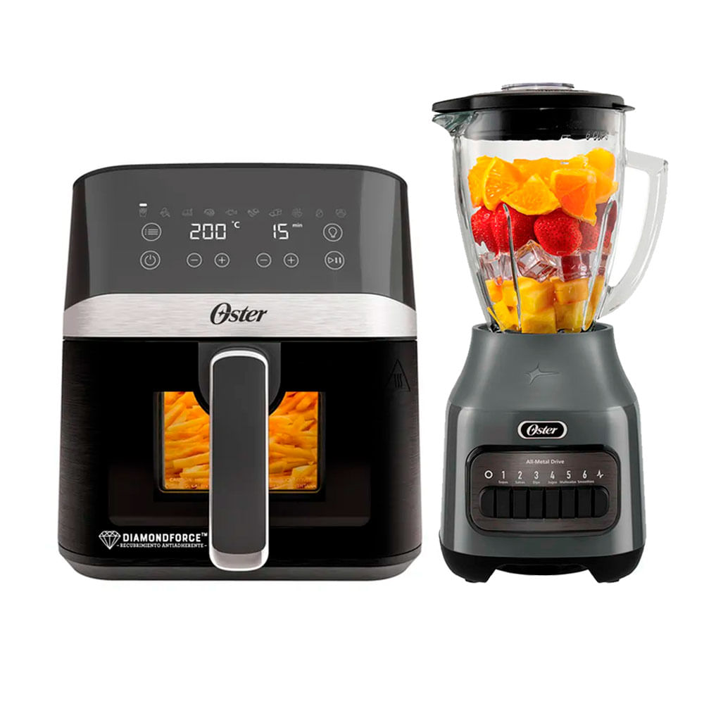 Combo Freidora Oster 4Lt  Visor  Licuadora BLSTPEG-GPB 1.5Lt 800W