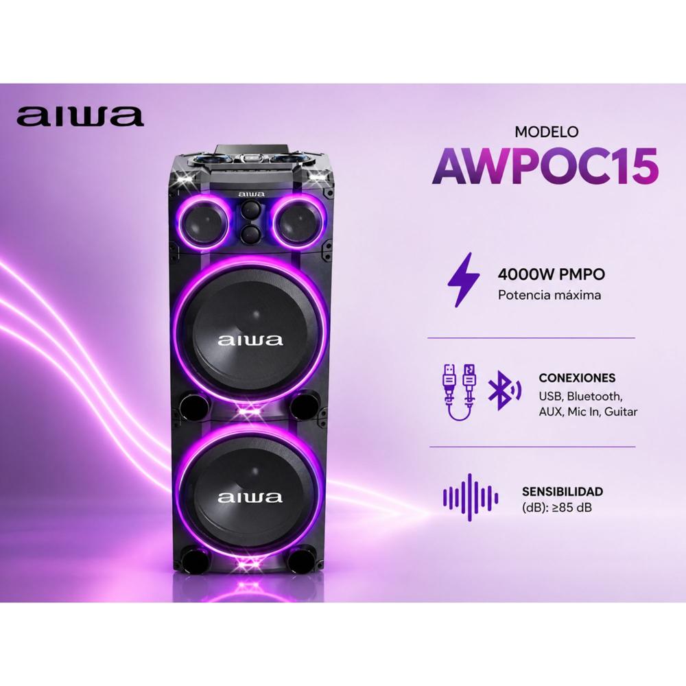 TORRE DE SONIDO  CON LUCES  AIWA  AWPOC15