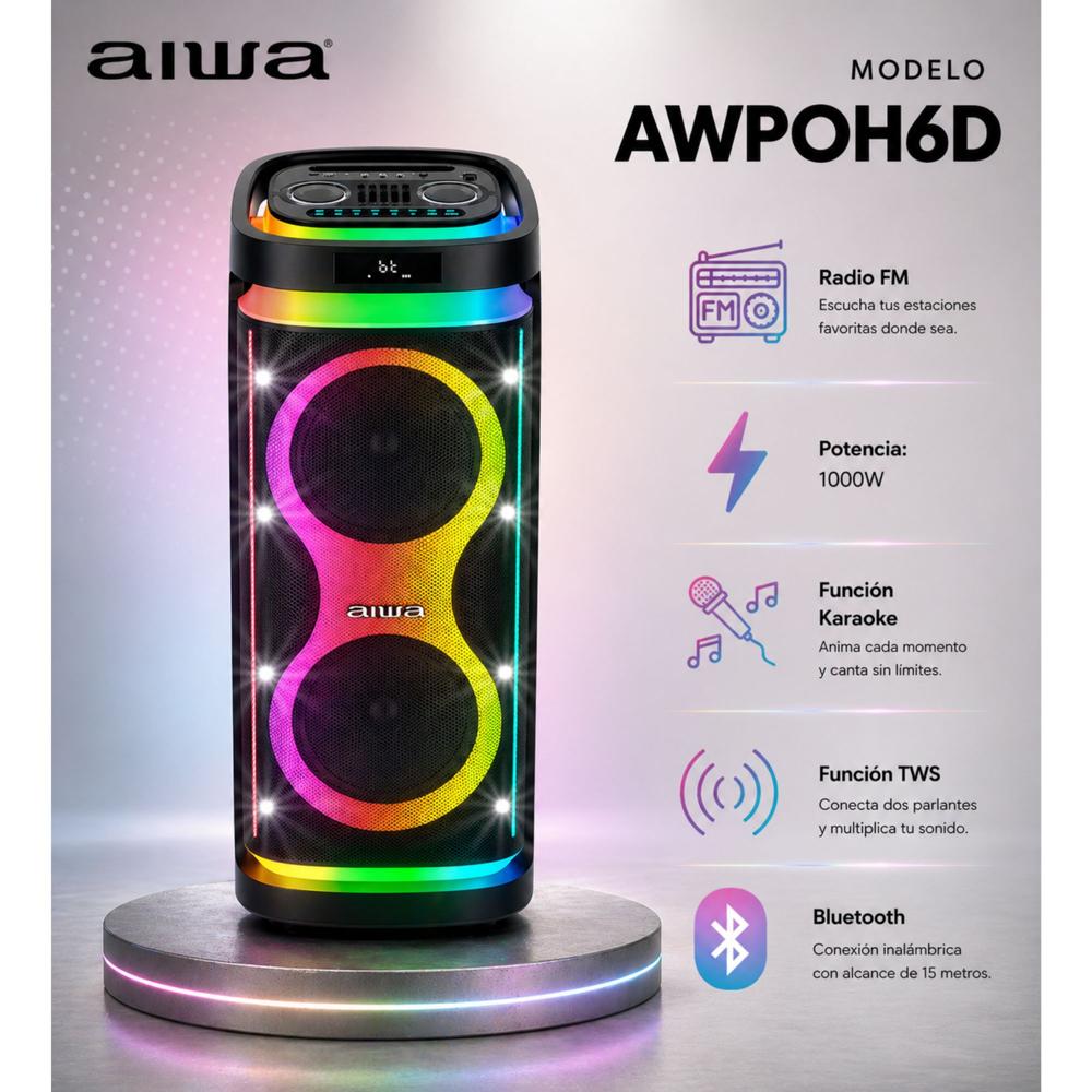 TORRE DE SONIDO AIWA 1000W AWPOH6D