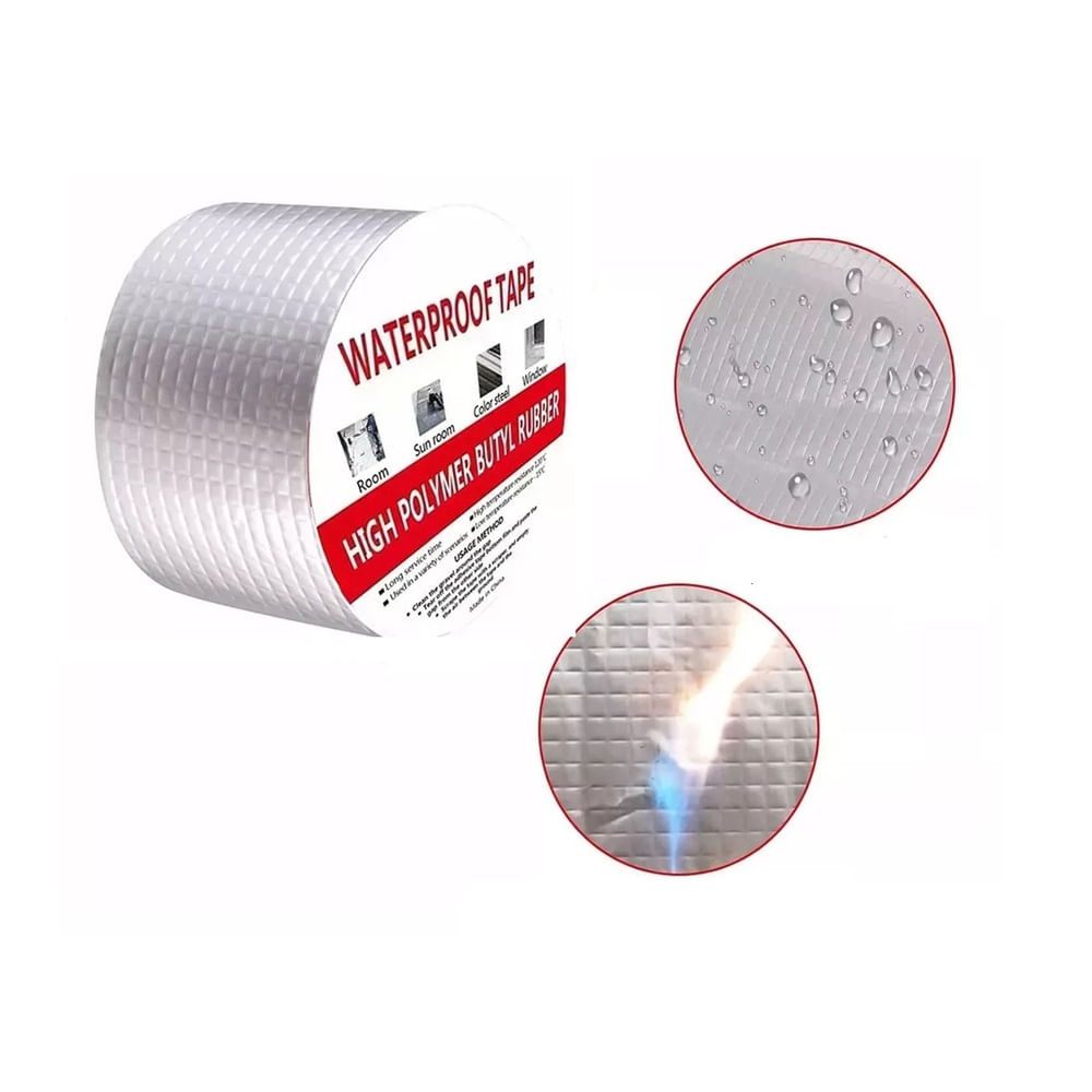 Cinta X 3 UND Impermeable De Butilo Y Aluminio 5 Cm X 5 Mt Para Toldo Y Techo