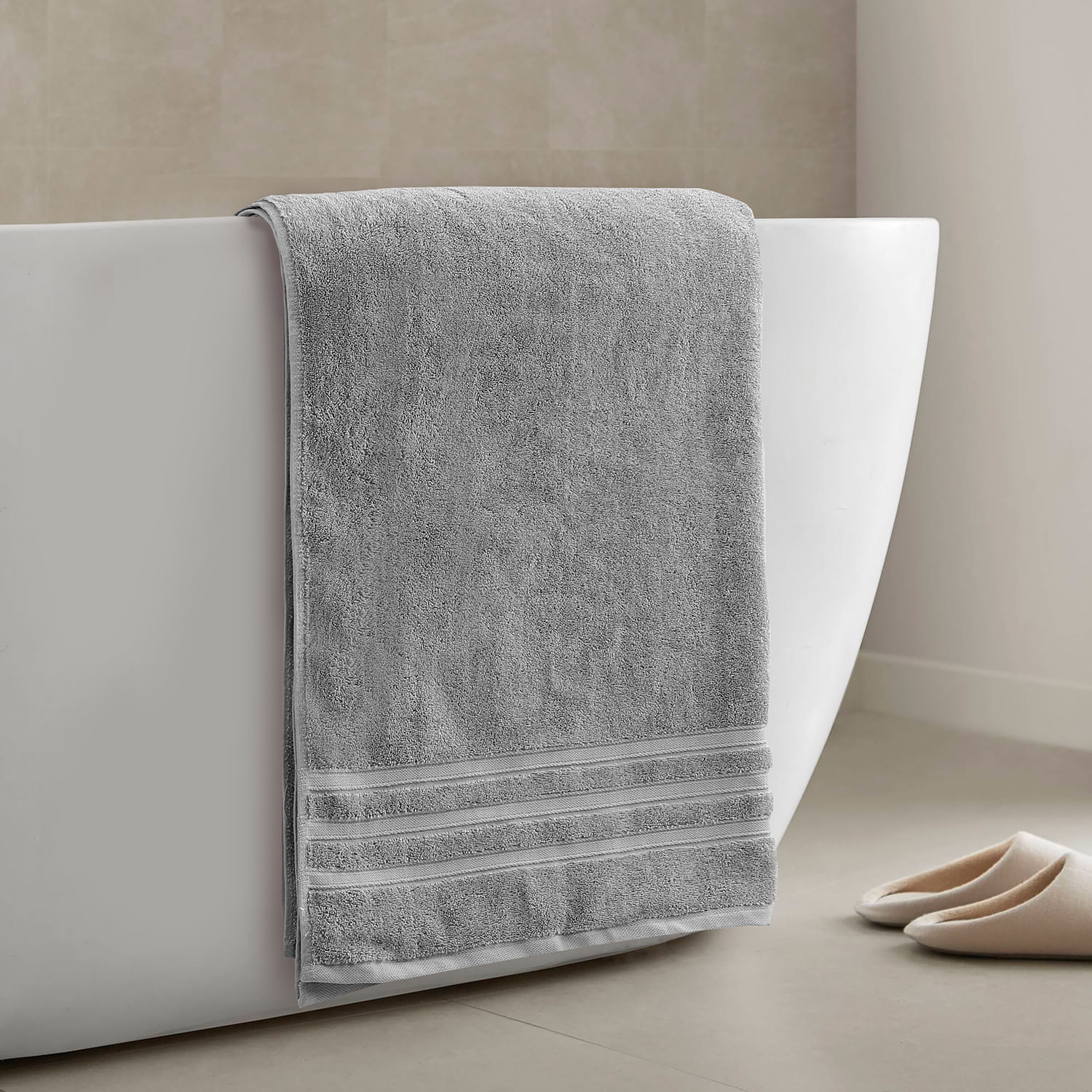 Toalla Extra Baño 90 cm x 180 cm Gris 550Gsm