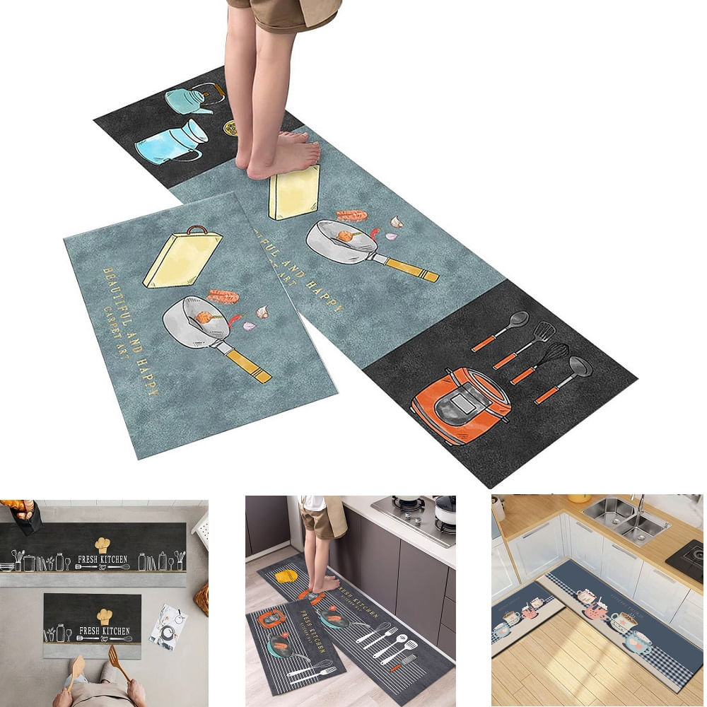 Set de 2 Juegos de Alfombras Antideslizantes 2 pcs Pisos para la Cocina Set de 2 Juegos de Alfombras Antideslizantes 2 pcs Pisos para la Cocina