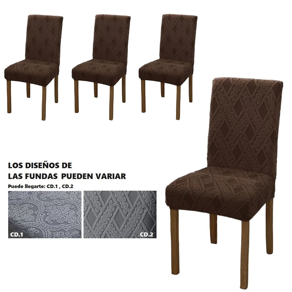 Set de 6 Fundas para las Sillas Nordica Poliester Marron Set de 6 Fundas para las Sillas Nordica Poliester Marron