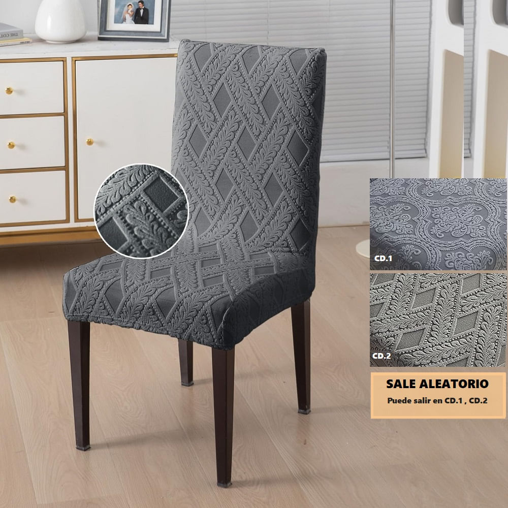 Set de 6 Fundas para las Sillas Nordica Poliester Gris Oscuro Set de 6 Fundas para las Sillas Nordica Poliester Gris Oscuro