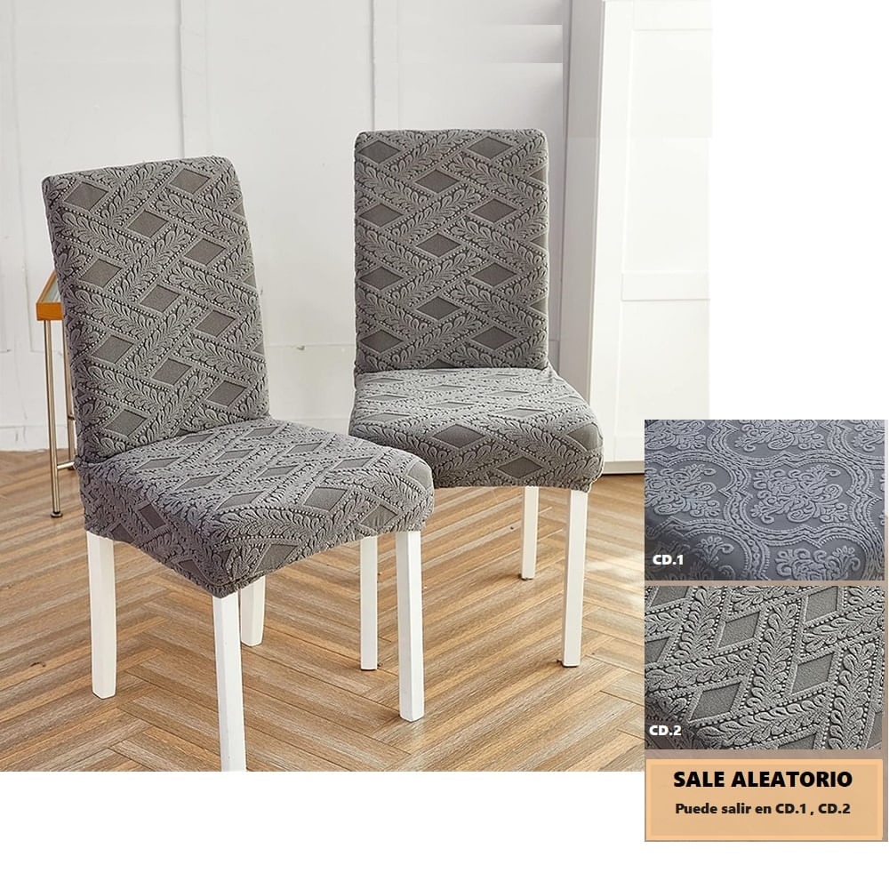 Set de 6 Fundas para las Sillas Nordica Poliester Gris Claro Set de 6 Fundas para las Sillas Nordica Poliester Gris Claro