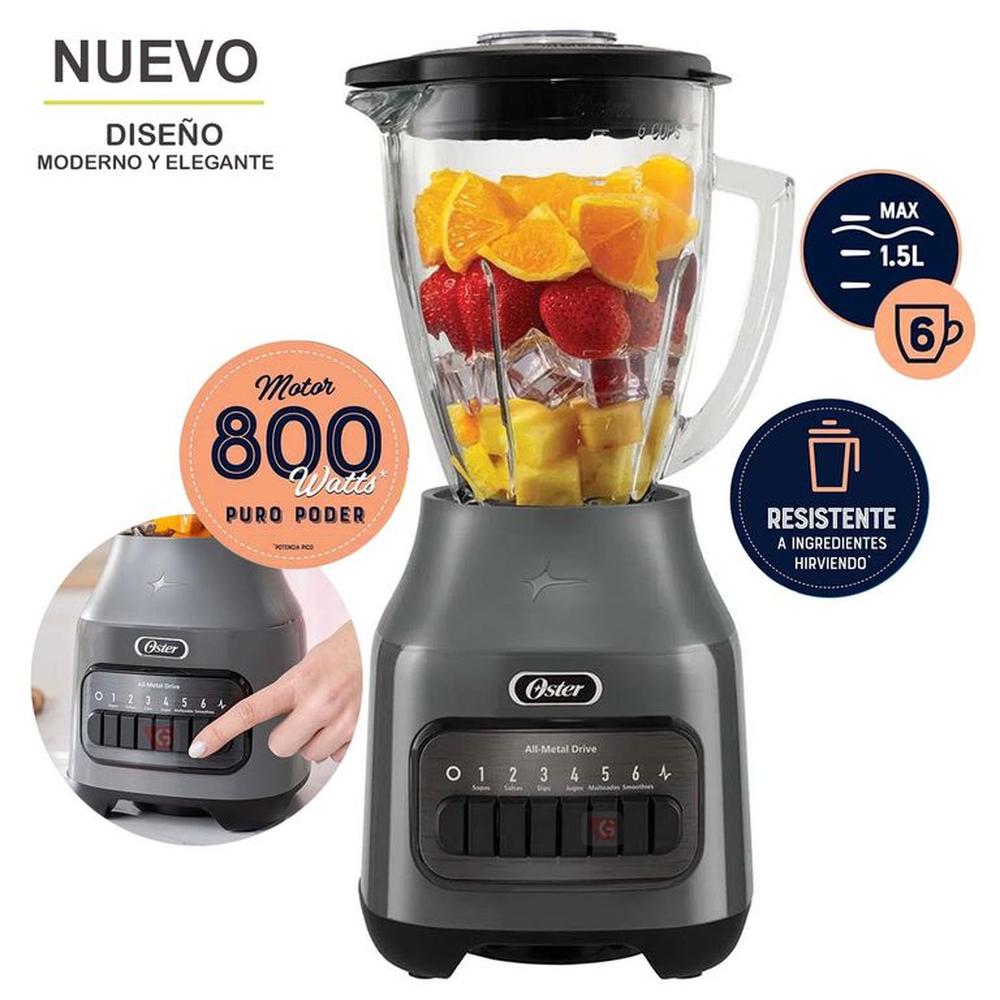 Licuadora 1.5L Oster con 6 Velocidades BLSTPEG GPB Gris