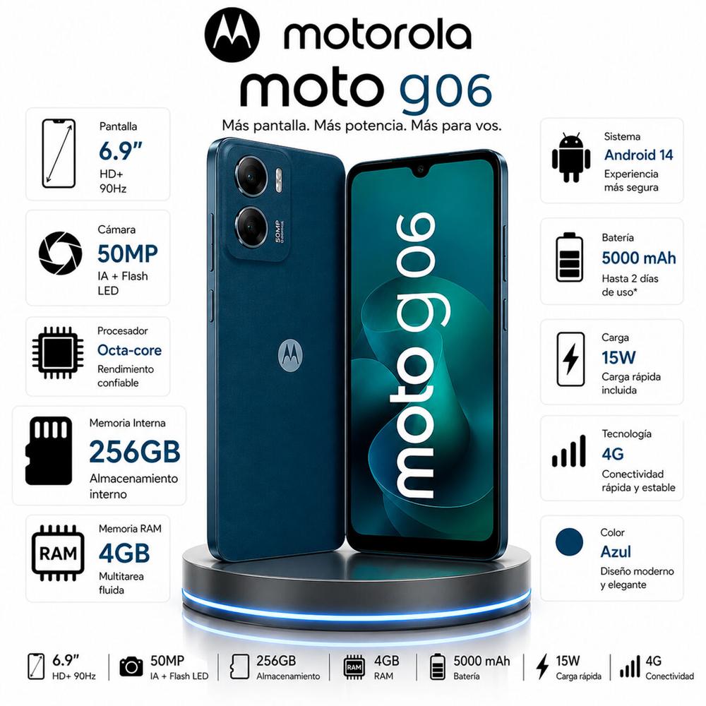 CELULAR Motorola G06 4GB   256GB AZUL