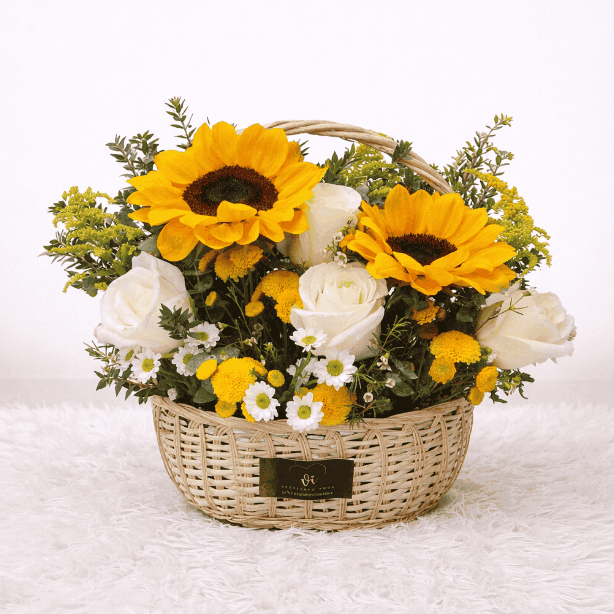 Canasta Samira Girasoles - Flores amarillas