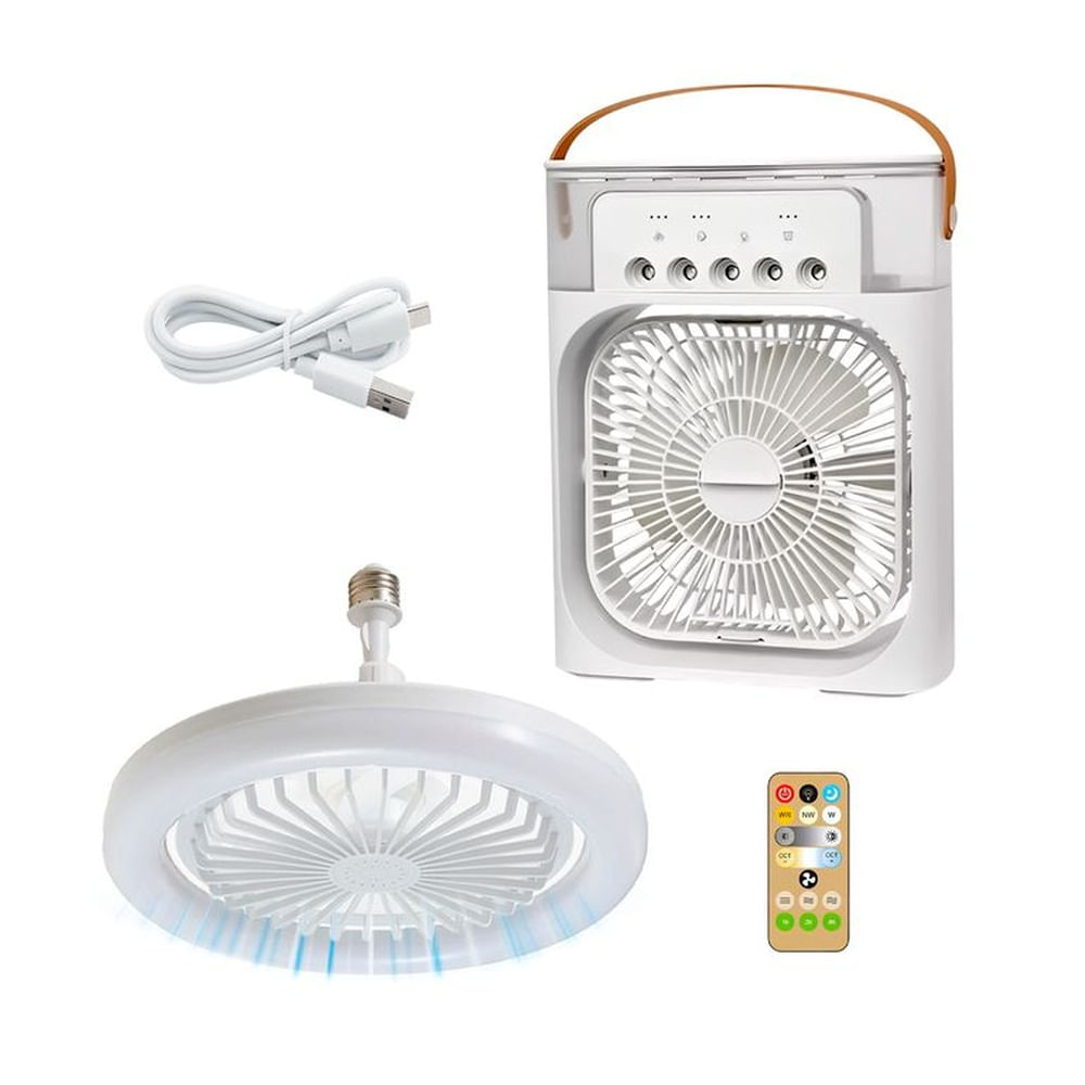 Ventilador Con Luz Led 85v + Aire Acondicionado Ángulo 60° 26 Cm 50/60 Hz Blanco Plástico 5