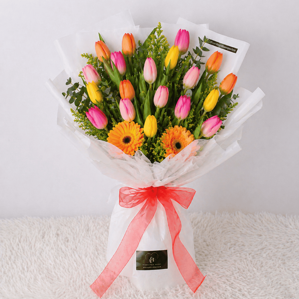 Ramo Roma Ramo de 20 tulipanes- Arreglo de Flores