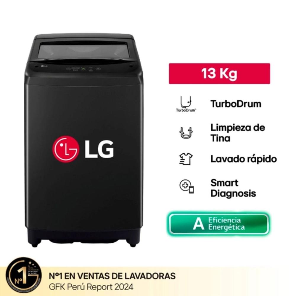 Lavadora LG Carga Superior 13Kg WT13OBVTB Onyx Negro