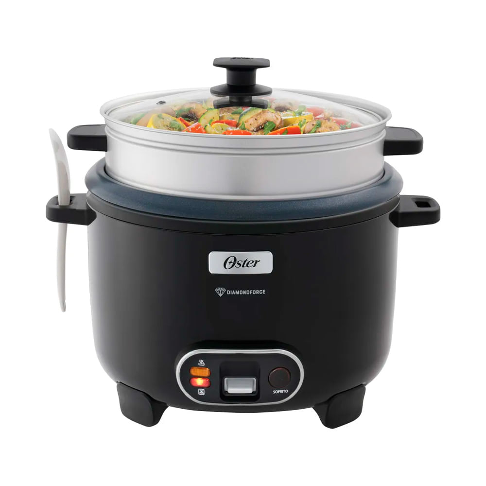Olla Arrocera Oster CKSTRC15DFBLK 2.8L función Sofrito y Vaporera 3 in 1