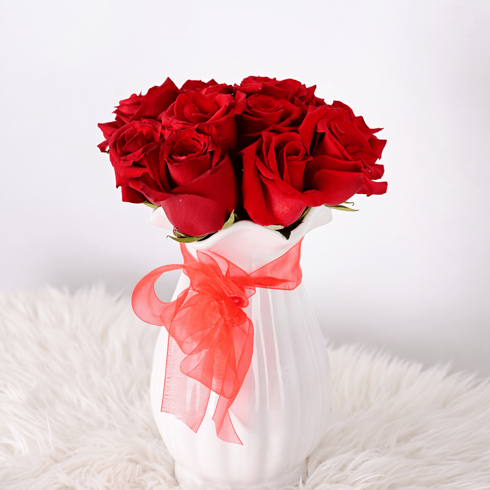 Florero Emma- Rosas rojas- Arreglo de flores