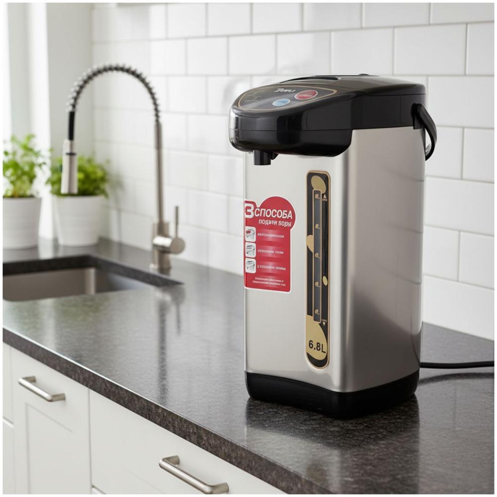 Termo Hervidor Eléctrico de 6.8 Litros 750W Dispensador Apagado Automático