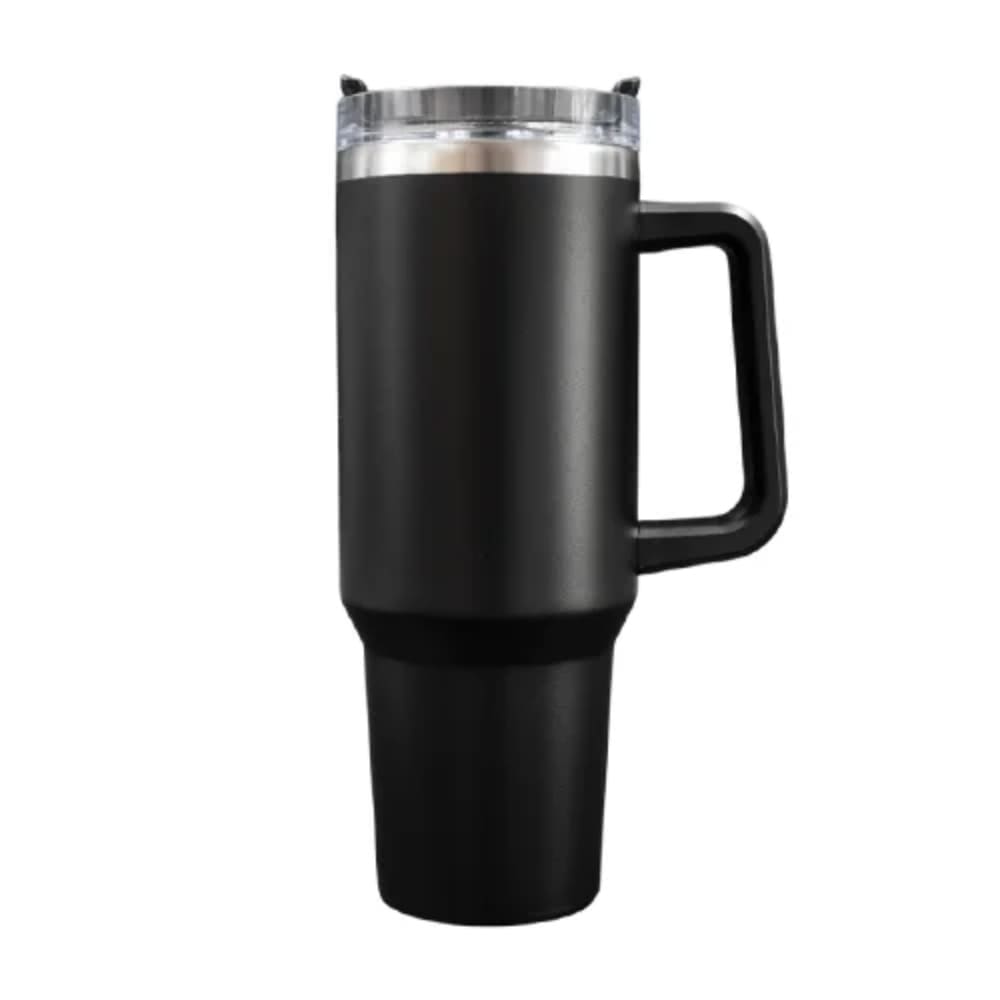 Termo Color Negro Hermético Acero Inoxidable 1200Ml Con Sorbete Practico Moderno Vaso Térmico