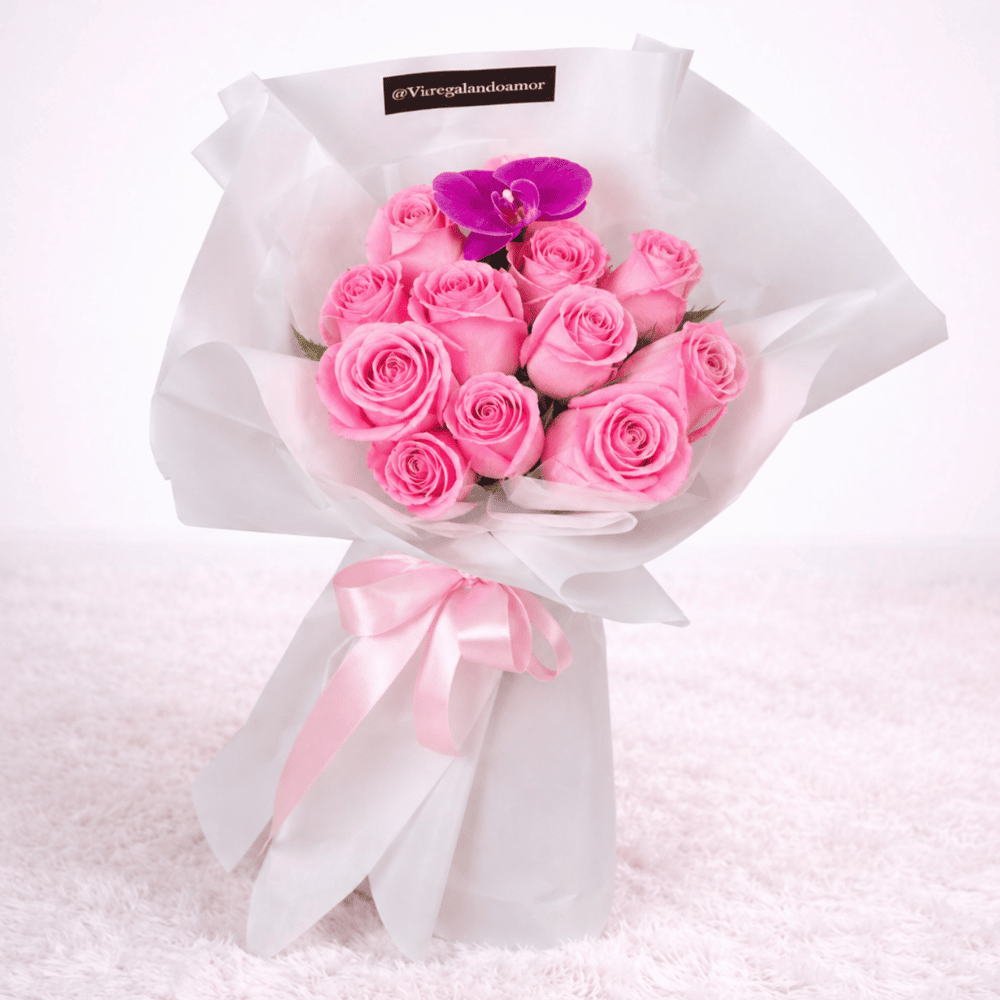 Ramo Zoé rosas rosadas - Arreglo de flores