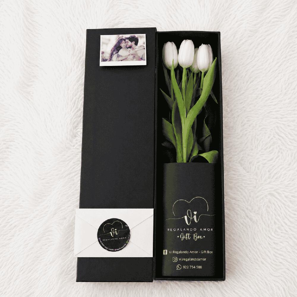 Box luxury Tulipanes Blancos