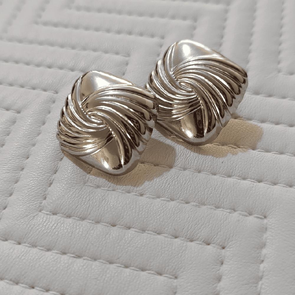 Aretes Gala de acero inoxidable color plateado