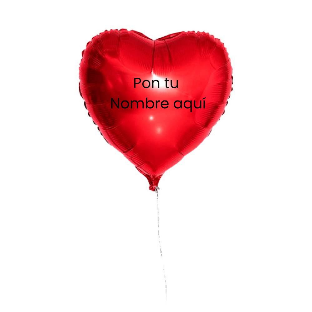 Globo Corazón Rojo Personalizado con Helio