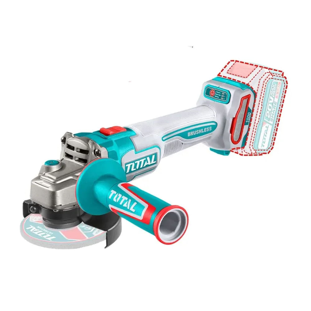 Amoladora Inalámbrica 20v Brushless 115mm 3000-9000prm Total