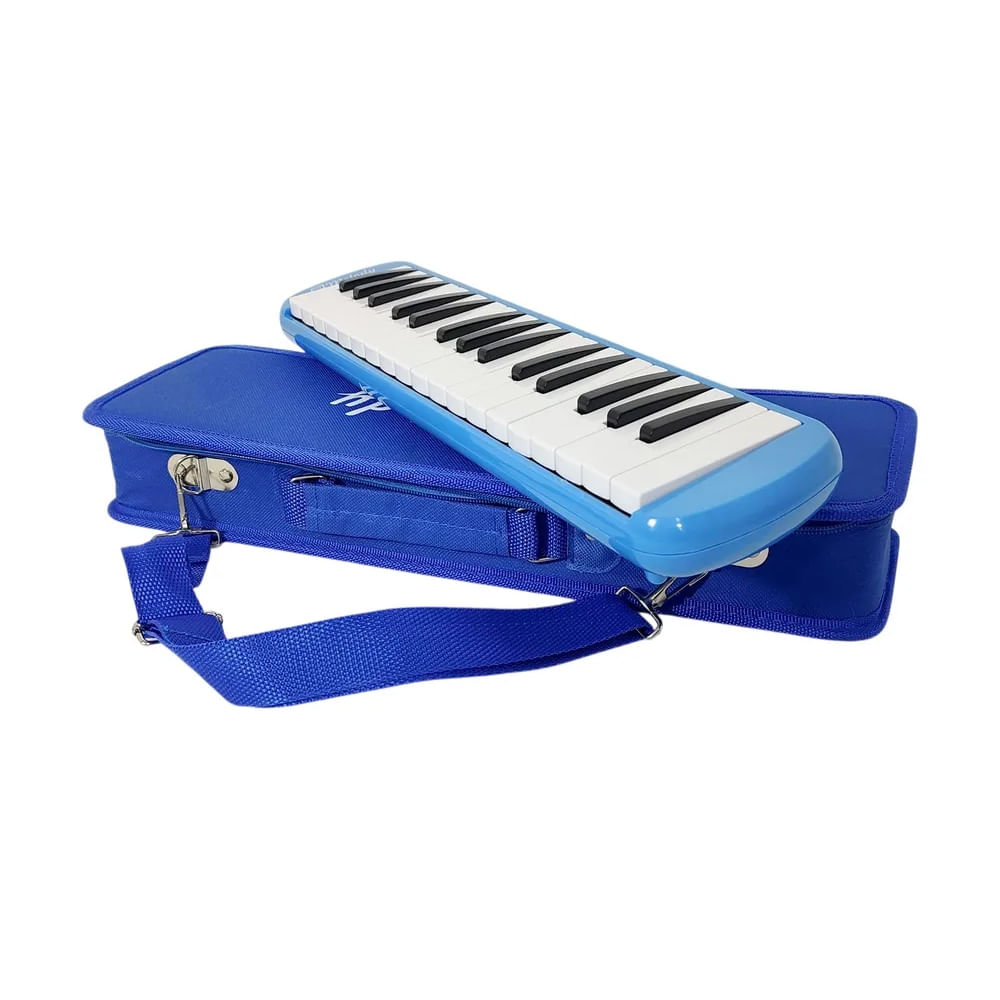 Melody - Melodica de 32 Notas Teclas con Estuche Rígido de Tela - azul.