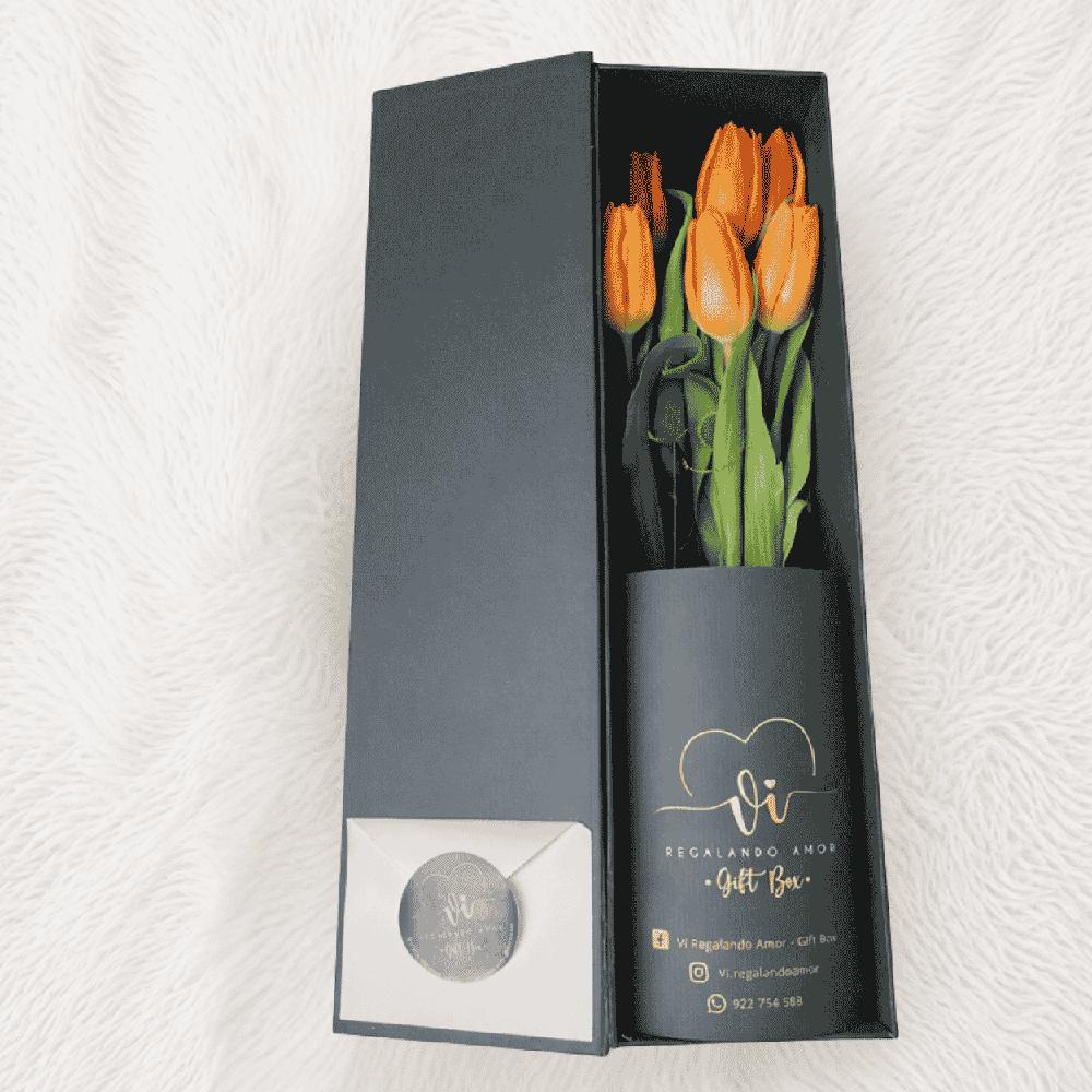Box luxury tulipanes Naranjas