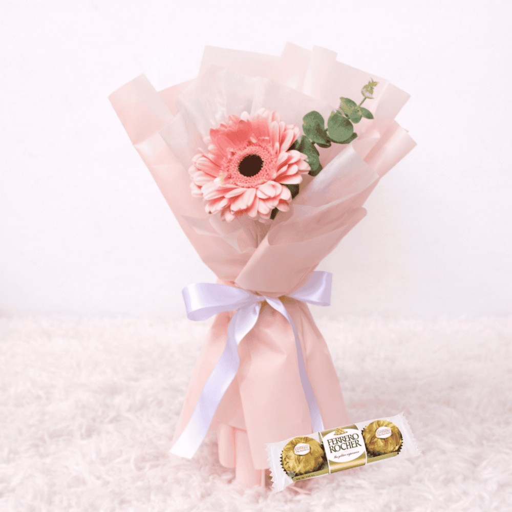 Mini Ramo Gerbera y Chocolate - Arreglo de flores