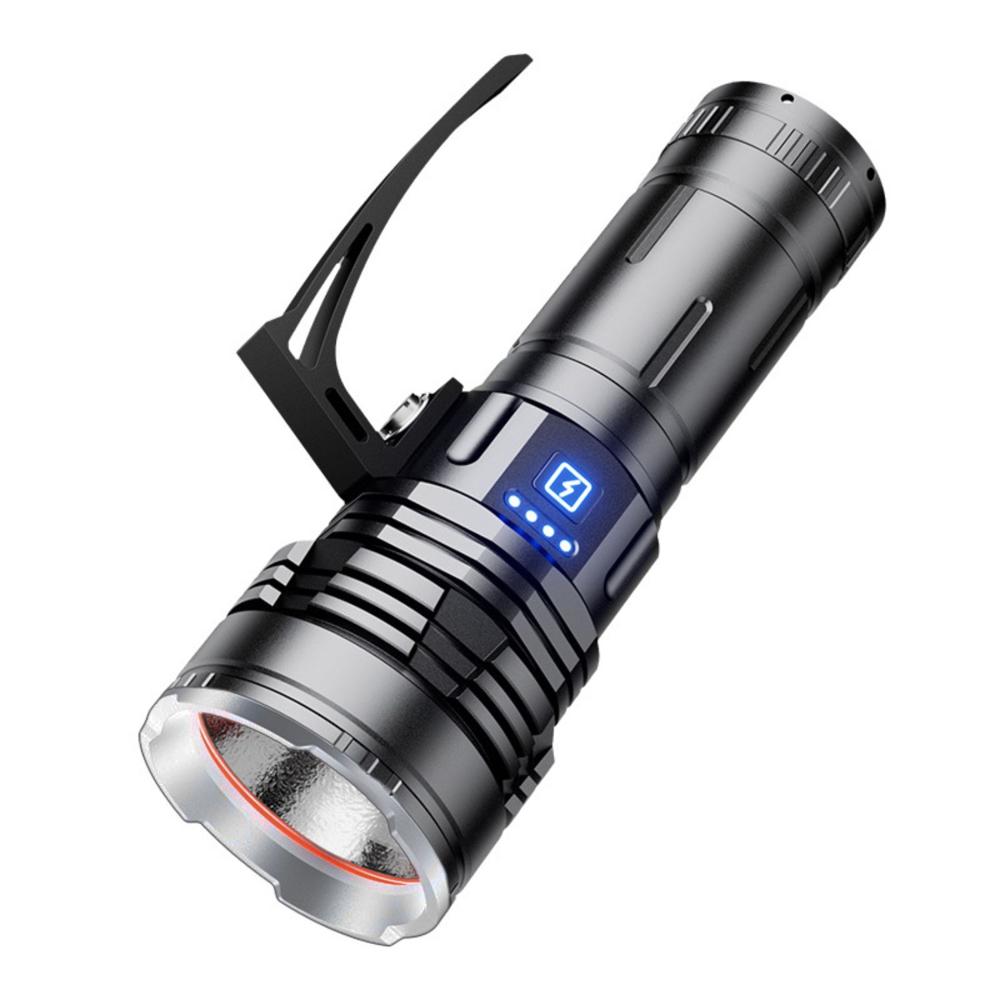 Linterna Táctica Recargable 160W Alcance 3000m USB-C Powerbank Alta Potencia Camping Seguridad