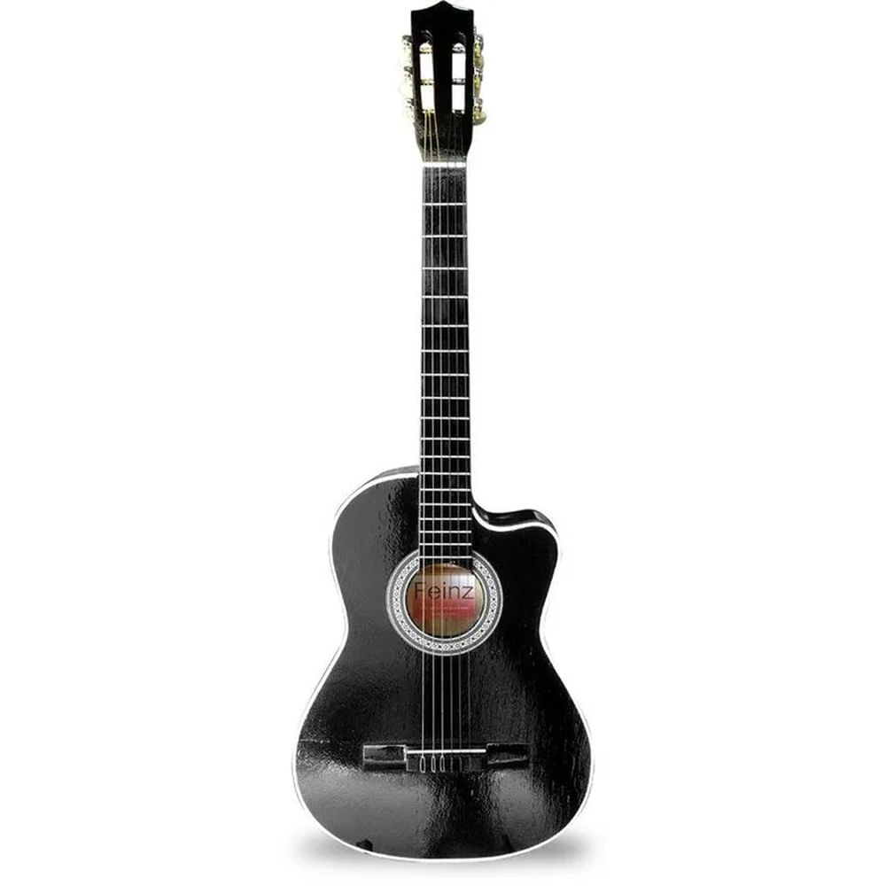 Guitarra Acústica Estudio en Acabado Rustico Media Luna BK.