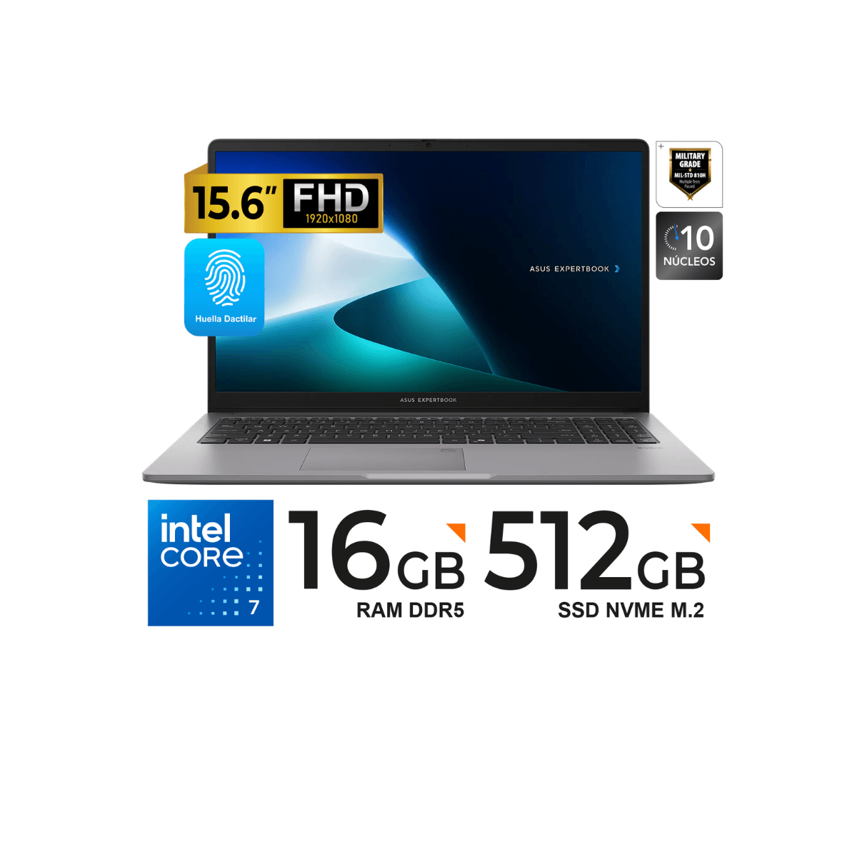 LAPTOP ASUS EXPERTBOOK P1503CVA-S72120 15.6 C7 240H 16GB DDR5 512GB SSD FREEDOS