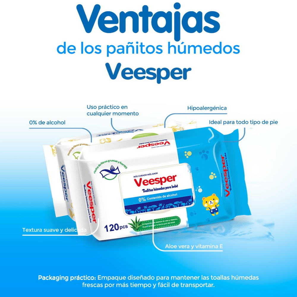 Toallas Húmedas Veesper  caja18unidades