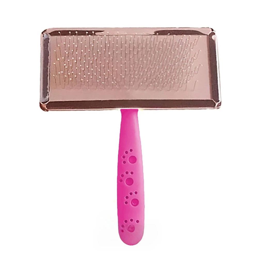 Cepillo para Mascota Puntas de Metal Talla L Fucsia de mucha Salud Y+Papel Regalo