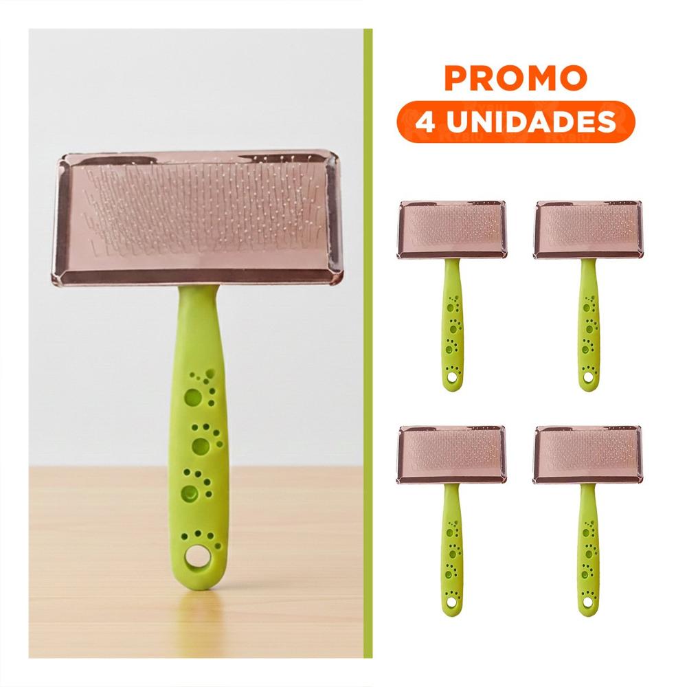 Pack4 Peine de Plastico Puntas de Metal Talla L Verde para su Comodidad Y+Regalo Sticker