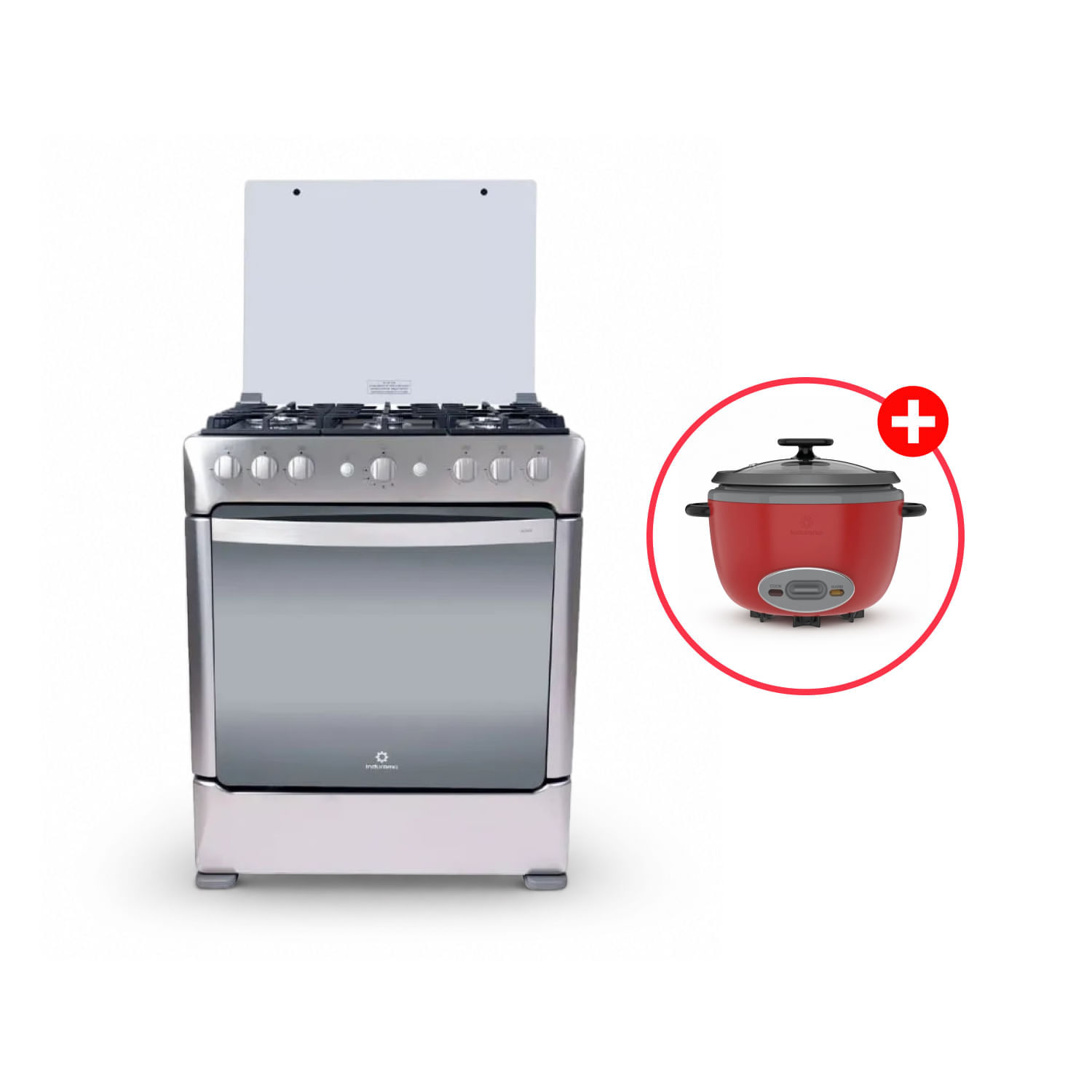 Cocina Indurama Parma Zafiro Croma 6 Quemadores + Olla Arrocera OAI-18R