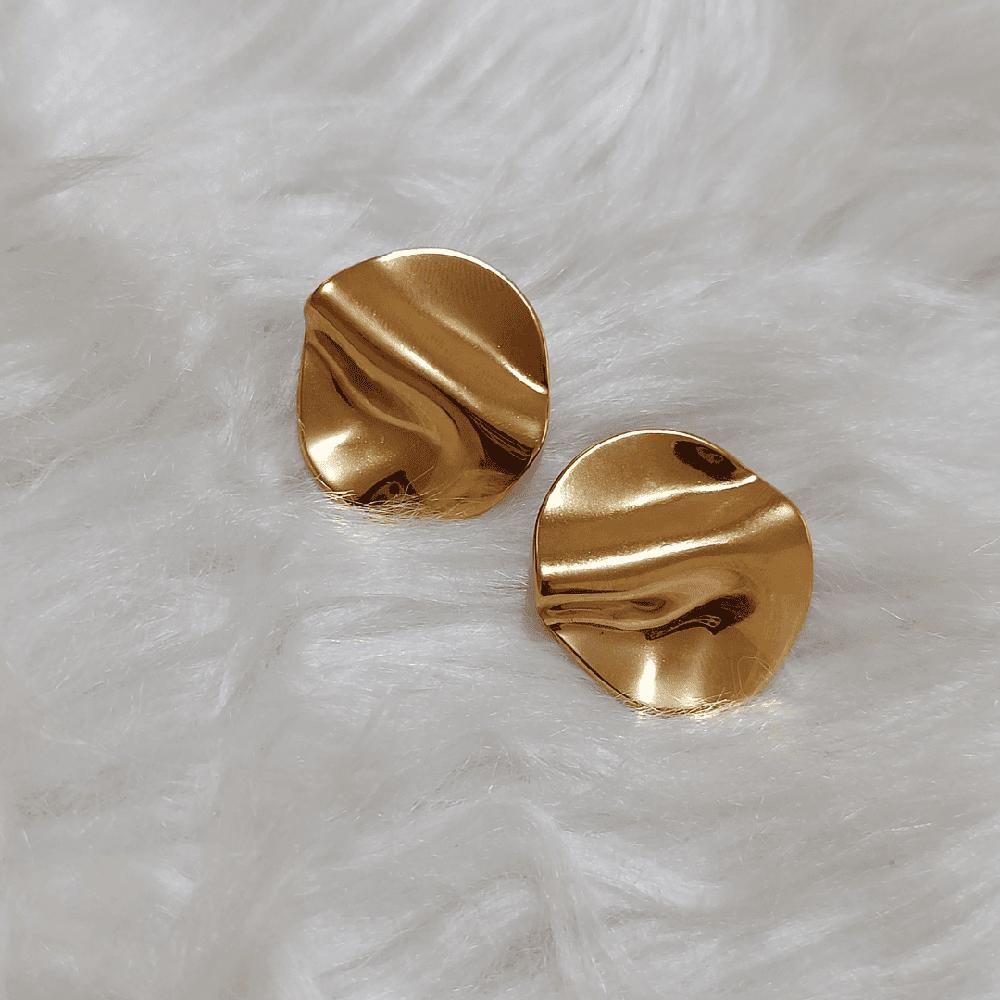 Aretes Valentina de acero inoxidable dorados