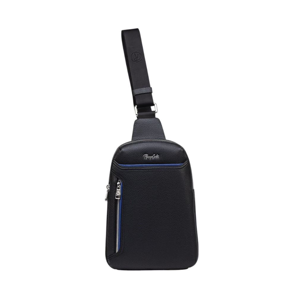 Chest Bag para Hombre Accesorio de Cuero Funcional y Ligero Renzo Costa Cbc 2152 Black Blue