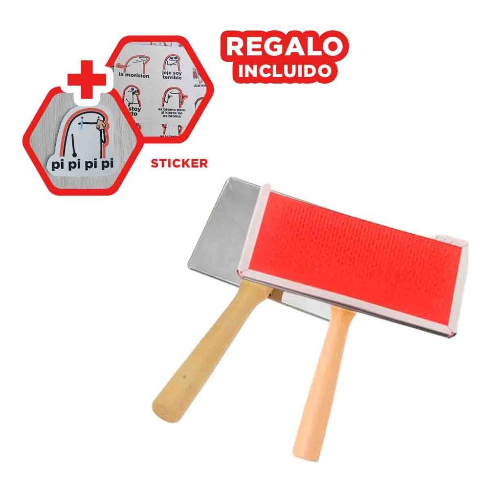 Utensilio Pet Metal con Mango de Madera para Mascotas en Casa Y+Regalo Sticker