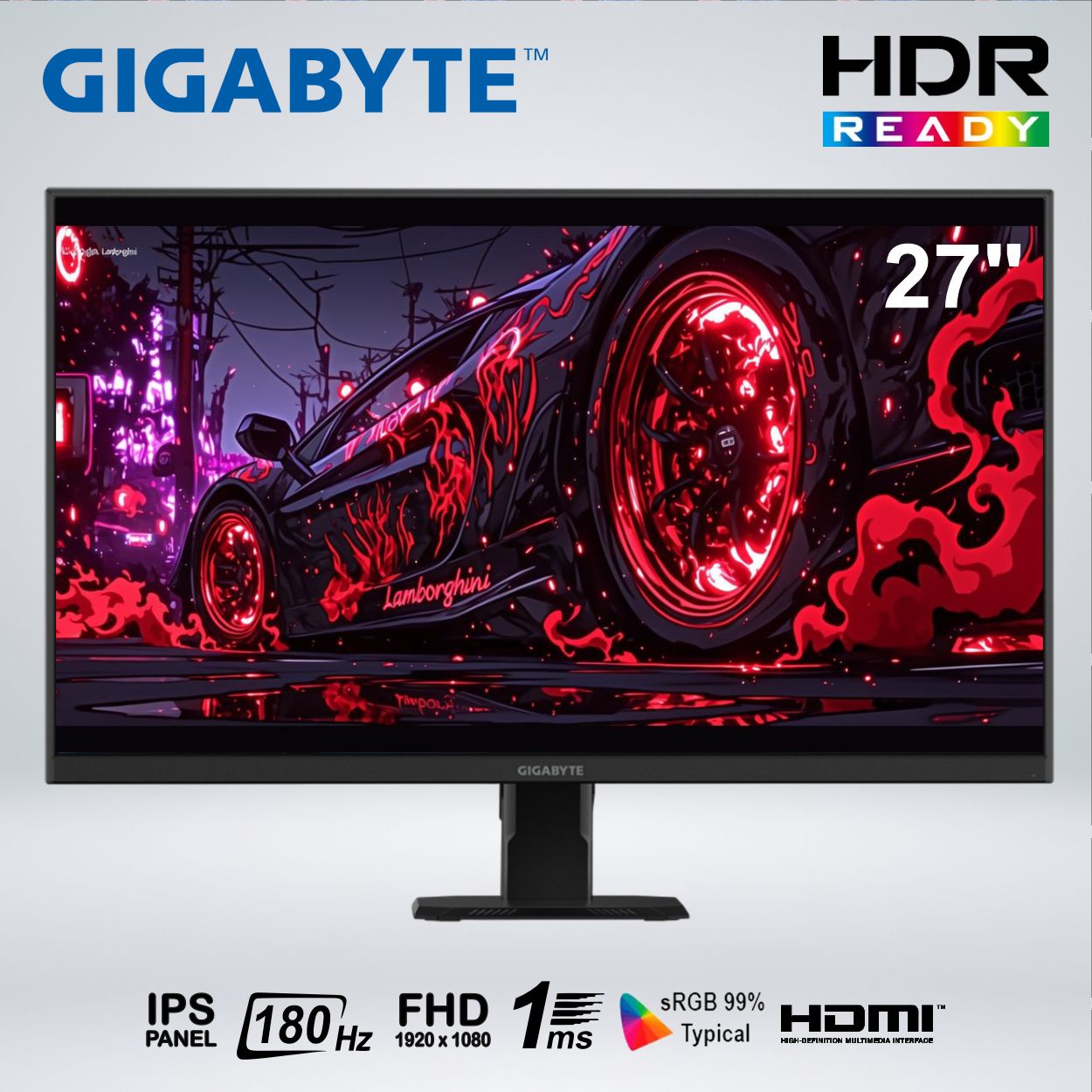 MONITOR GAMER GS27FA FULL HD 27''  IPS 180HZ 1MS HDR