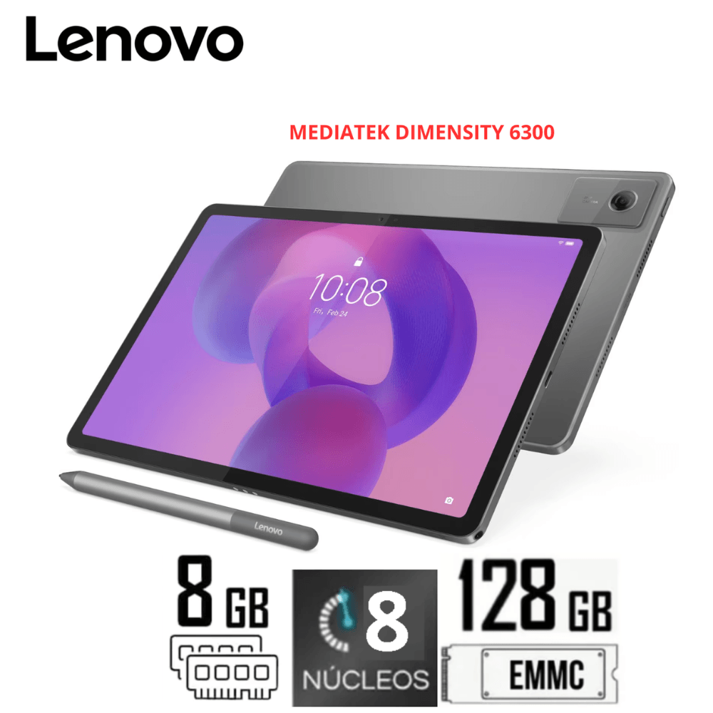 TABLET LENOVO IDEA TAB MEDIATEK DIMENSITY 6300 128GB 8GB DDR4 RAM 11 2.5K Incluye Pen ZAFR0928US