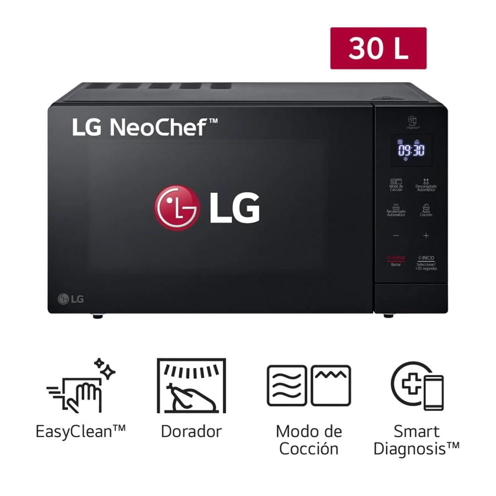 Horno Microondas LG MH7032JAS EasyClean con Dorador 30L Negro