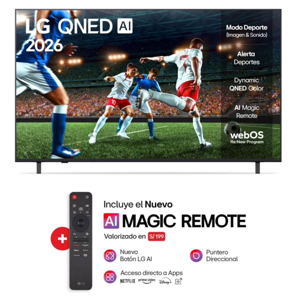 Televisor Smart TV LG 65'' QNED UHD 4K ThinQ AI 65QNED73ASA 2025