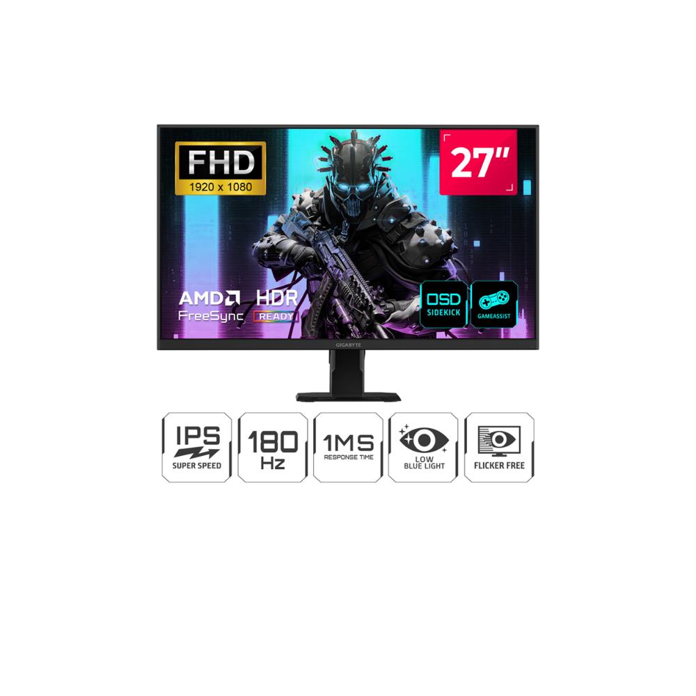 MONITOR GIGABYTE GS27FA 27' IPS FHD 1920x1080 180HZ 1MS HDMI DP FREESYNC