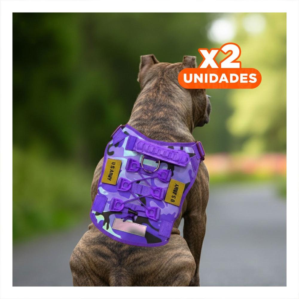 Pack2 Protector Chalecos Tactico Para Perro Morado Talla XL Facil De Usar Y+Regalo Sticker
