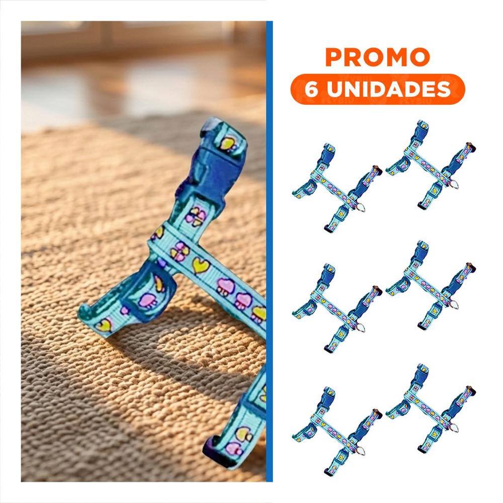 Pack6 Chaleco Seguro para Conejo y Gato Delgado en Celeste