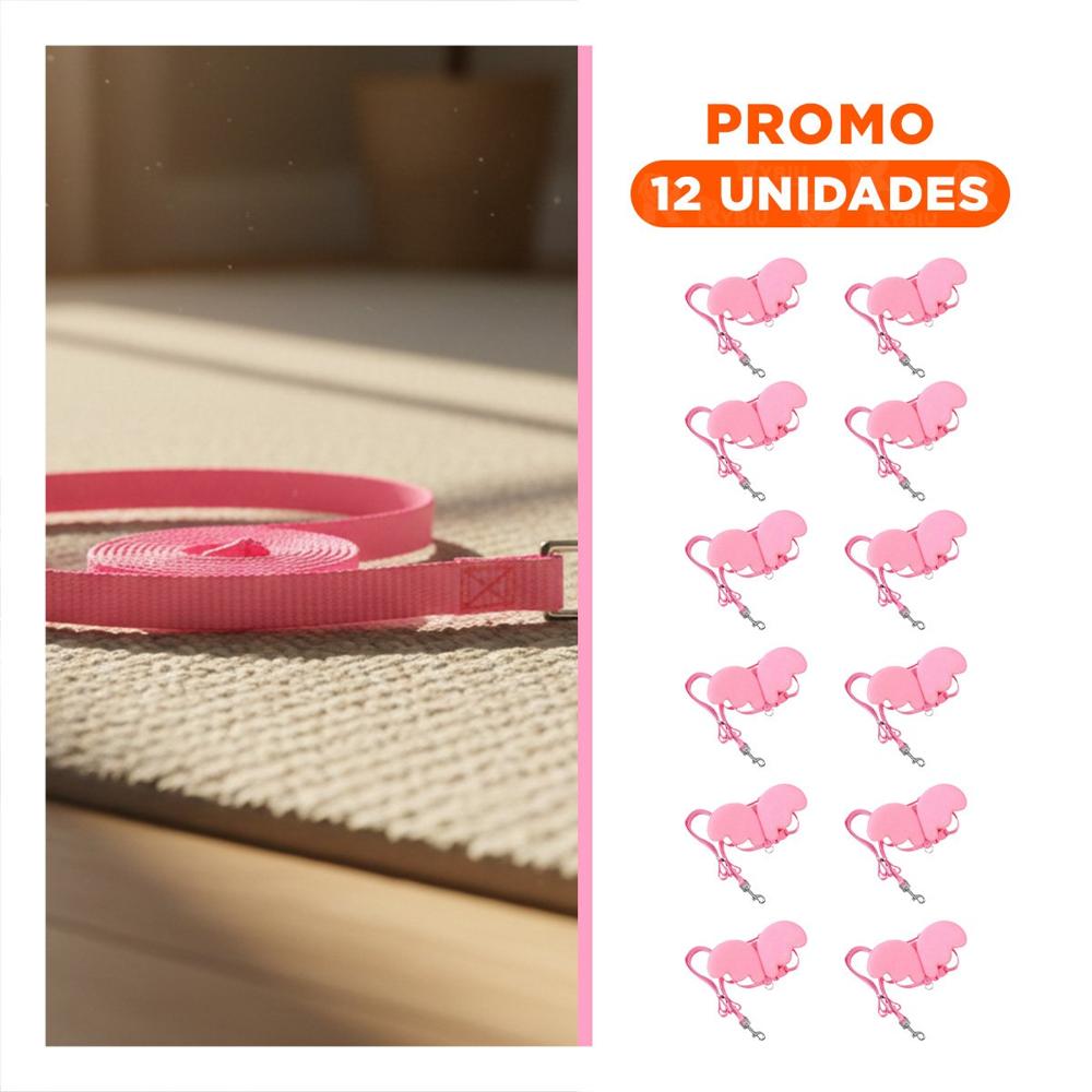 Pack12 Soporte Pet Rosado con Alitas Pequenas Comodo para Paseo Y+Regalo Sticker