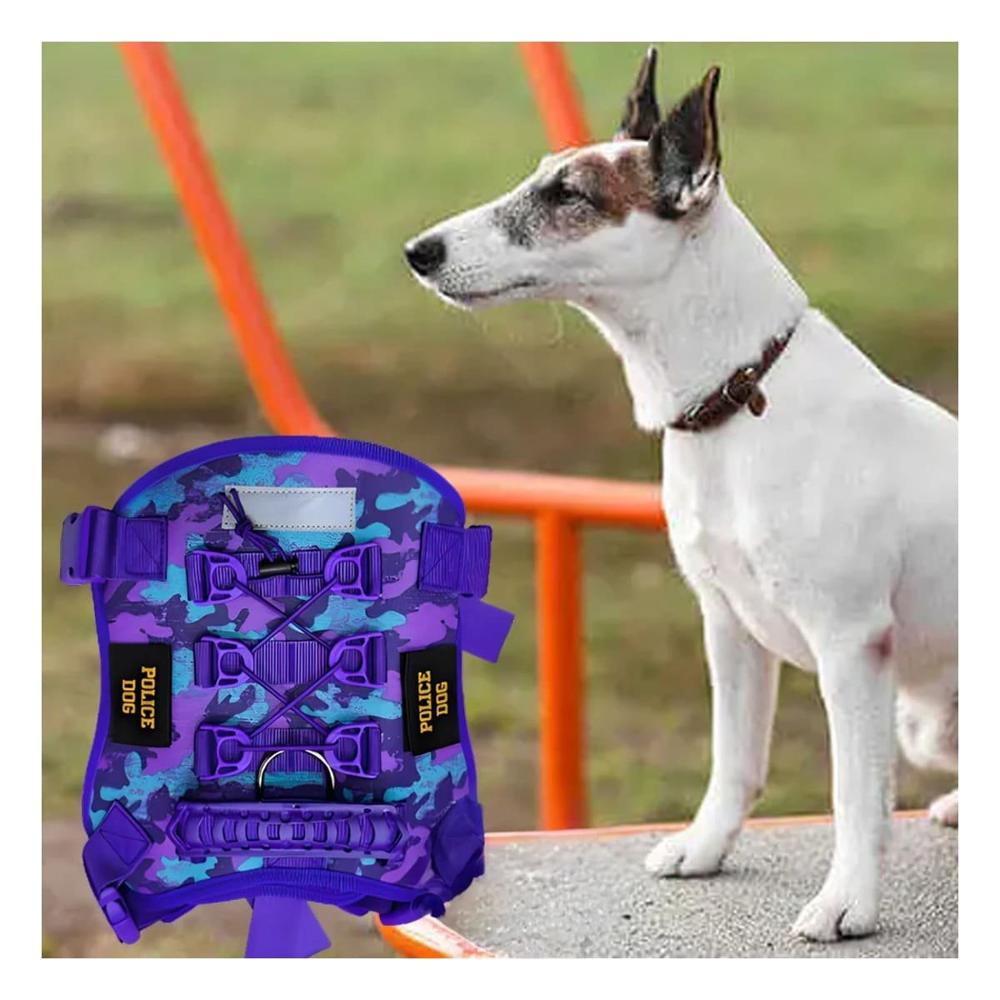 Resguardo Chalecos Tactico Para Perro Morado Talla XL Con Hebillas Fuertes