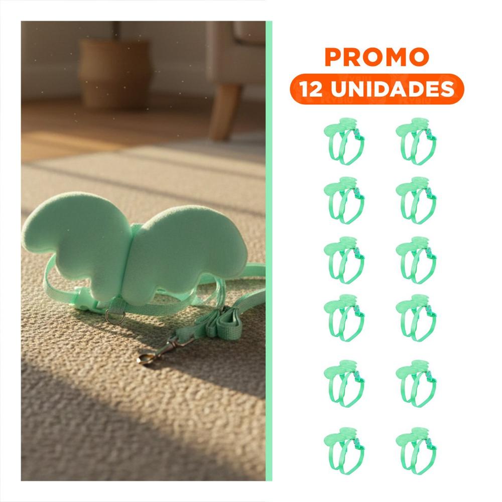 Pack12 Soporte Pet Turquesa con Alitas Pequenas Comodo para Paseo Y+Regalo Sticker