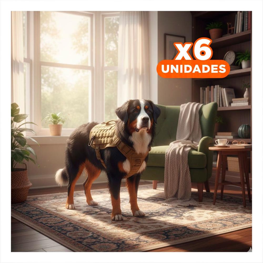 Pack6 Arnes Tactico Para Perro Verde Claro Talla XL Comodo Y Ajustable Y+Regalo Sticker